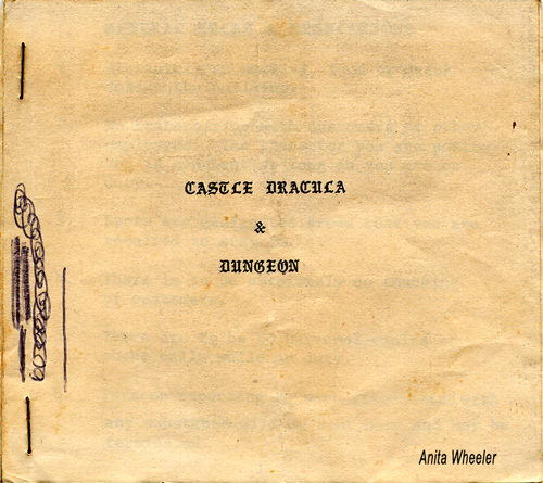 [Castle Dracula employee handbook cover]